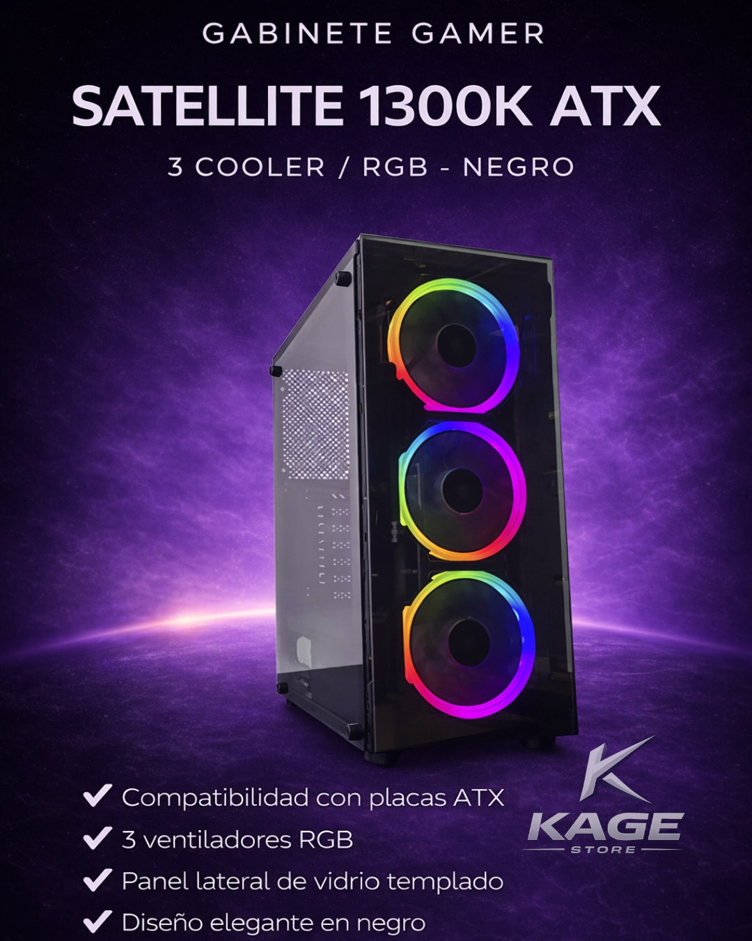 Gabinete Gamer Satellite 1300K ATX